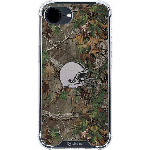 NFL Cleveland Browns Realtree Xtra Green Camo iPhone 16e Clear Case